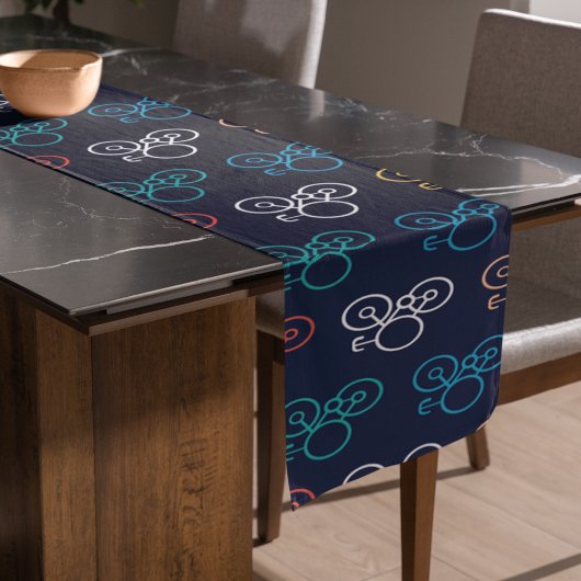 Meerkleurig fietspatroon lange tafelloper