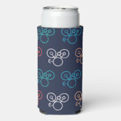 Meerkleurig fietspatroon seltzer blikjeskoeler (Seltzer Achterkant)