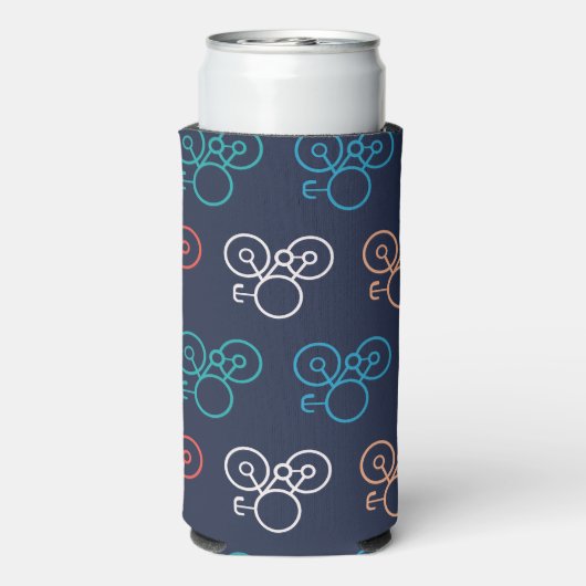 Meerkleurig fietspatroon seltzer blikjeskoeler (Seltzer Achterkant)