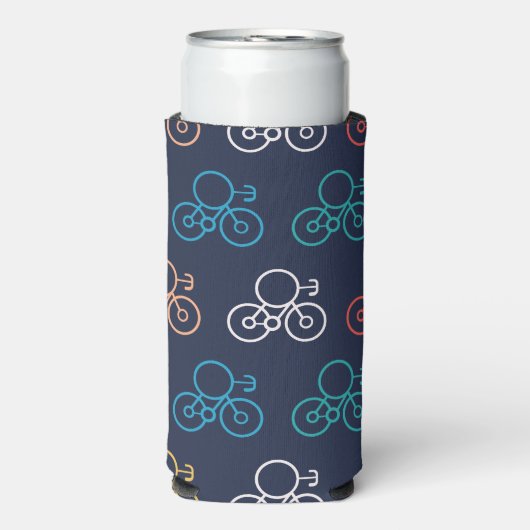 Meerkleurig fietspatroon seltzer blikjeskoeler (Seltzer Voorkant)