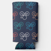 Meerkleurig fietspatroon seltzer blikjeskoeler (Achterkant)