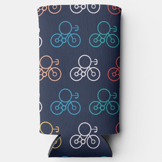 Meerkleurig fietspatroon seltzer blikjeskoeler (Voorkant)