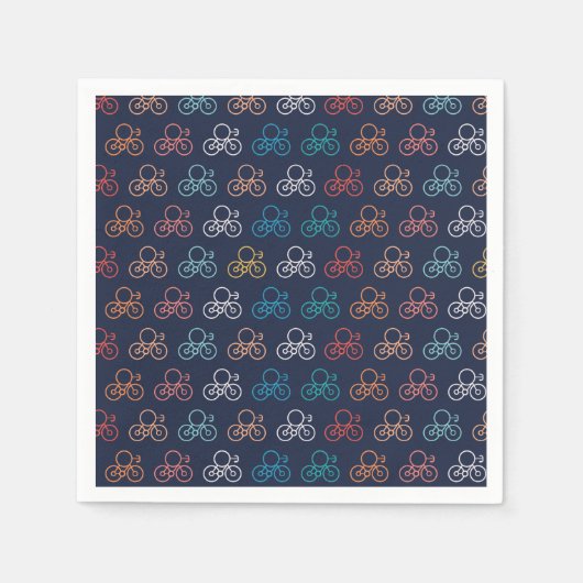 Meerkleurig fietspatroon servet (Voorkant)
