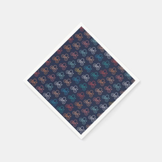 Meerkleurig fietspatroon servet (Hoek)