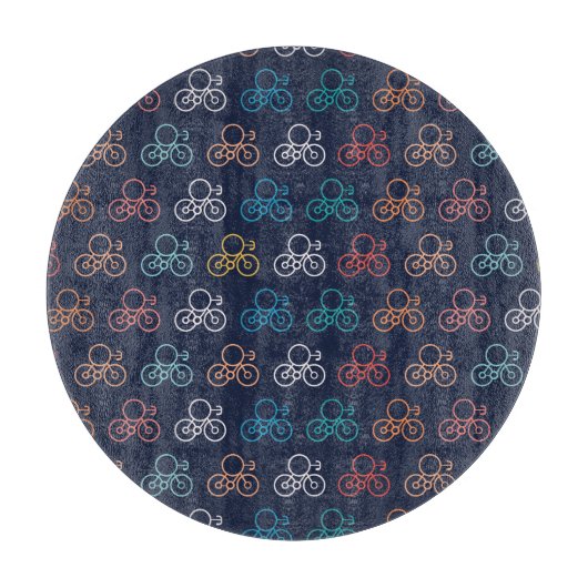 Meerkleurig fietspatroon snijplank (Voorkant)