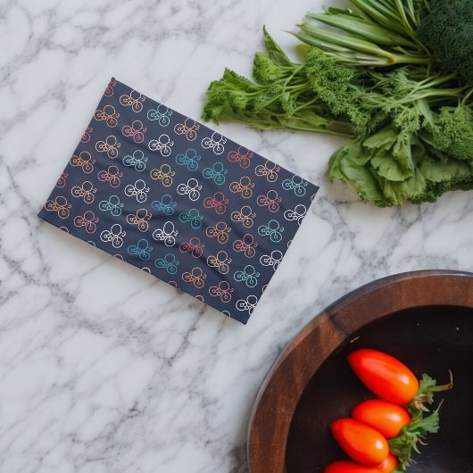 Meerkleurig fietspatroon theedoek