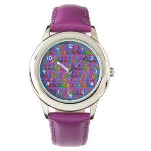 Meerkleurig Flamingo Wrist Watch met hart Horloge