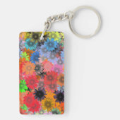 Meerkleurig floreel patroon sleutelhanger (achterkant)