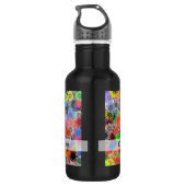 Meerkleurig floreel patroon waterfles  (Achterkant)