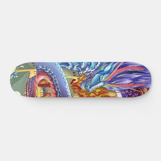 Meerkleurig Flying Legendary Dragon Skateboard (Horizontaal)