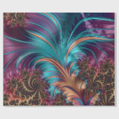 Meerkleurig, fractaal doezelig, glanzend opvulpapi cadeaupapier (Vlak)