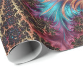 Meerkleurig, fractaal doezelig, glanzend opvulpapi cadeaupapier (Rol Hoek)