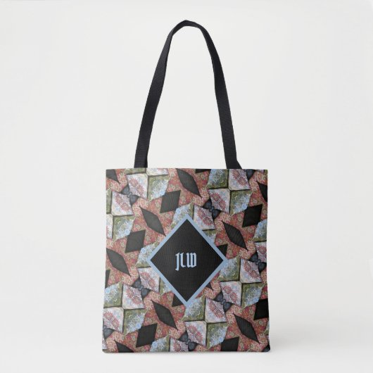 Meerkleurig geborduurd Patchwork Boho Chic Tote Bag (Voorkant)