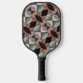 Meerkleurig geborduurd patchwork met Initialen Pickleball Paddle (Voorkant)