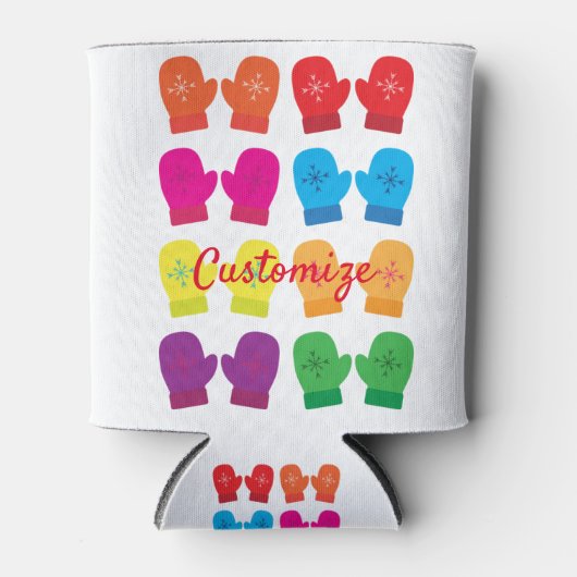 Meerkleurig gebreid Mittens Thunder_Cove Blikjeskoeler (Voorkant)