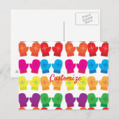 Meerkleurig gebreid Mittens Thunder_Cove Briefkaart (Voorkant / Achterkant)