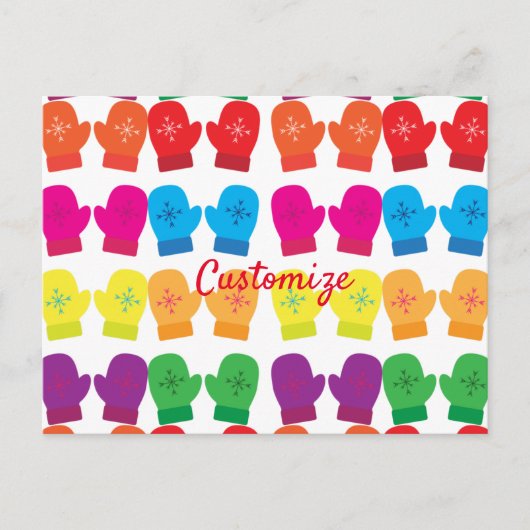 Meerkleurig gebreid Mittens Thunder_Cove Briefkaart (Voorkant)