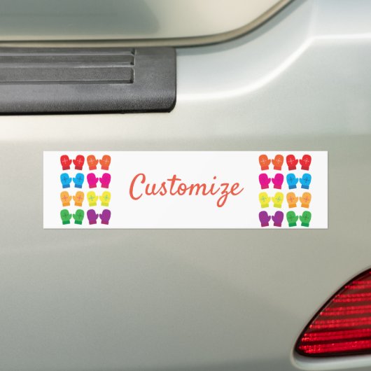 Meerkleurig gebreid Mittens Thunder_Cove Bumpersticker (Op auto)