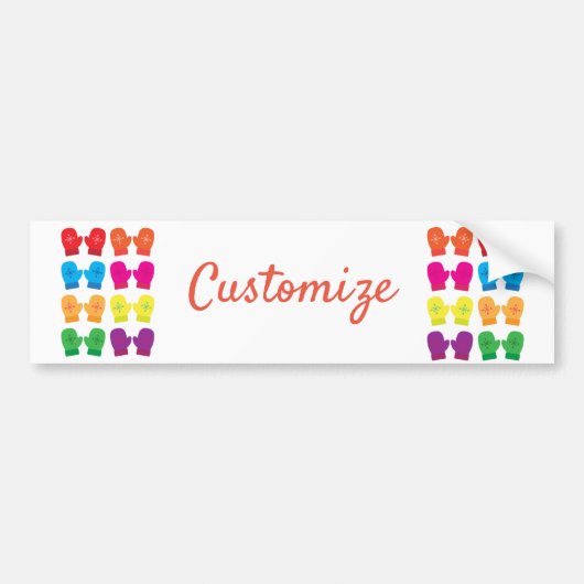 Meerkleurig gebreid Mittens Thunder_Cove Bumpersticker (Voorkant)