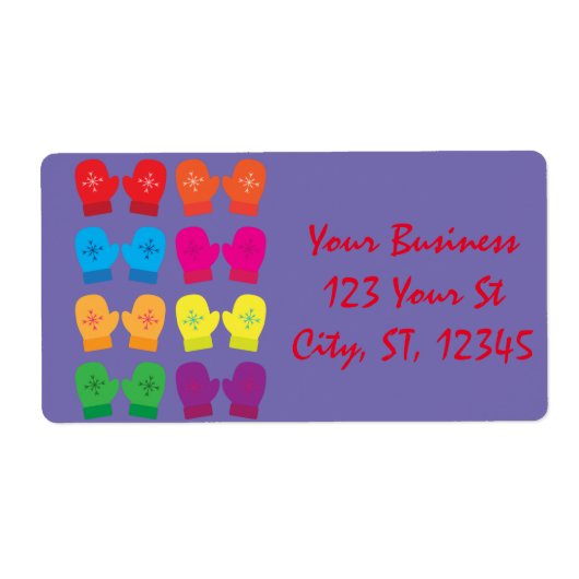 Meerkleurig gebreid Mittens Thunder_Cove Etiket (Voorkant)