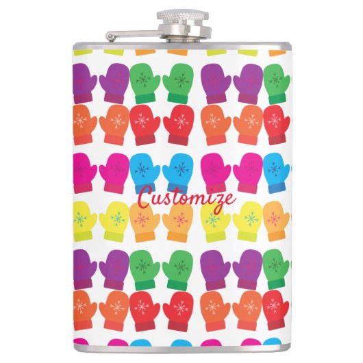 Meerkleurig gebreid Mittens Thunder_Cove Heupfles (Voorkant)