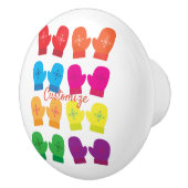 Meerkleurig gebreid Mittens Thunder_Cove Keramische Knop (Rechts)