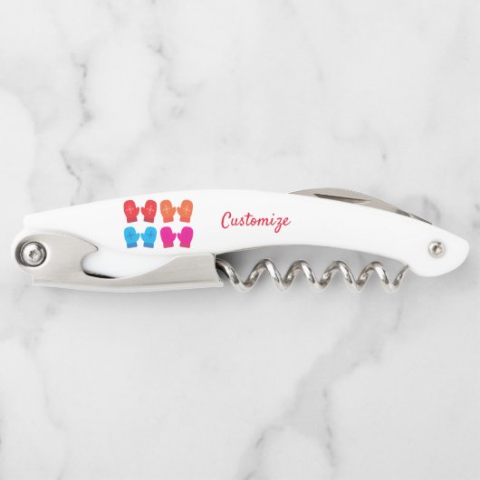 Meerkleurig gebreid Mittens Thunder_Cove Kurkentrekker (Voorkant)