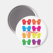 Meerkleurig gebreid Mittens Thunder_Cove Magneet (Voorkant / Achterkant)