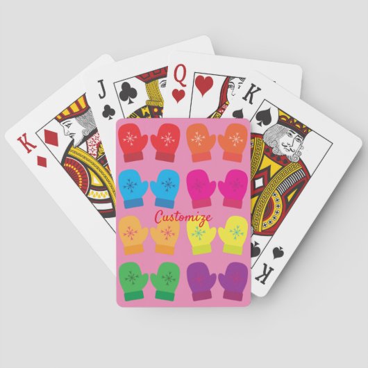 Meerkleurig gebreid Mittens Thunder_Cove Pokerkaarten (Achterkant)