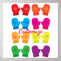 Meerkleurig gebreid Mittens Thunder_Cove