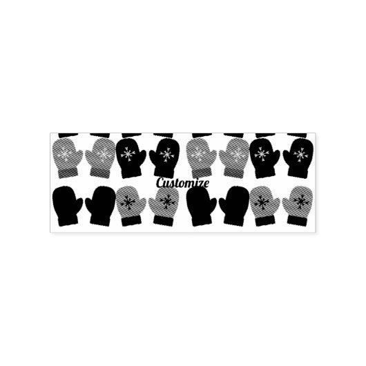 Meerkleurig gebreid Mittens Thunder_Cove Rubberstempel (Afrduk)