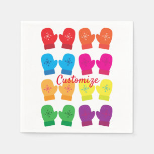 Meerkleurig gebreid Mittens Thunder_Cove Servet