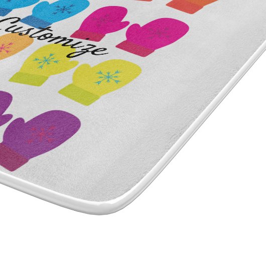 Meerkleurig gebreid Mittens Thunder_Cove Snijplank (Hoek)