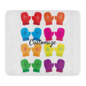 Meerkleurig gebreid Mittens Thunder_Cove Snijplank (Voorkant)