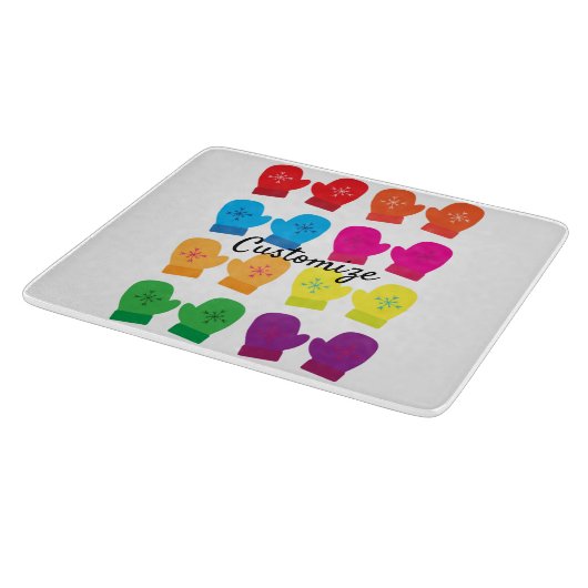 Meerkleurig gebreid Mittens Thunder_Cove Snijplank (Hoek)