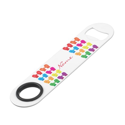 Meerkleurig gebreid Mittens Thunder_Cove Speed Flessenopener (Achterkant Gekanteld)