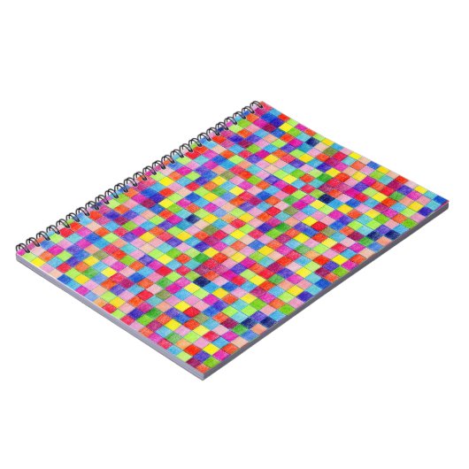 Meerkleurig gekleurd in grafiek papier vierkantjes notitieboek (Linkerzijde)