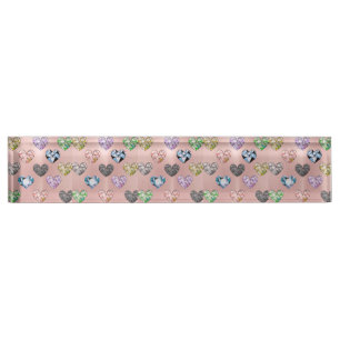 Meerkleurig, gemstone, roos goud, modern, trendy,  naambordje