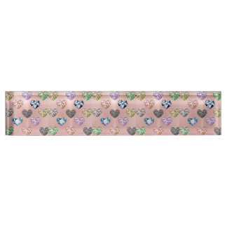 Meerkleurig, gemstone, roos goud, modern, trendy, naambordje