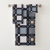 Meerkleurig geometrisch ornament in gedempte schop bad handdoek (Insitu)