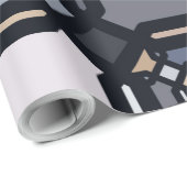 Meerkleurig geometrisch ornament in gedempte schop cadeaupapier (Rol Hoek)