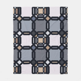 Meerkleurig geometrisch ornament in gedempte schop fleece deken