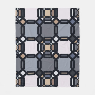 Meerkleurig geometrisch ornament in gedempte schop fleece deken