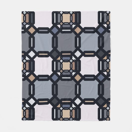 Meerkleurig geometrisch ornament in gedempte schop fleece deken (Voorkant)