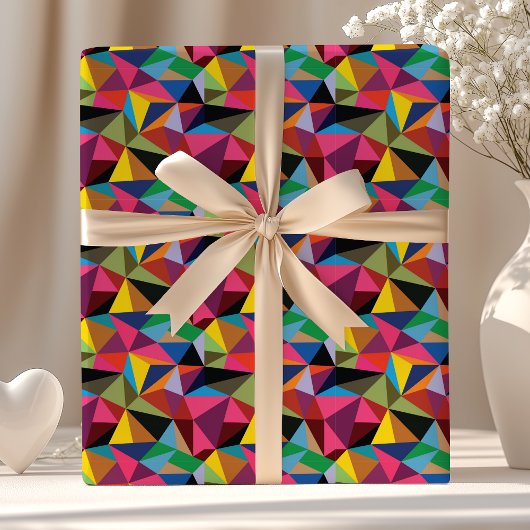 Meerkleurig geometrisch patroon cadeaupapier