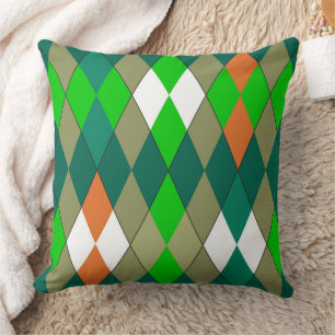 Meerkleurig geometrisch patroon ruiten minimalisme kussen