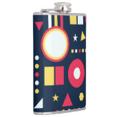 Meerkleurig geometrisch vormenpatroon heupfles (Rechts)