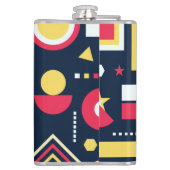 Meerkleurig geometrisch vormenpatroon heupfles (Achterkant)