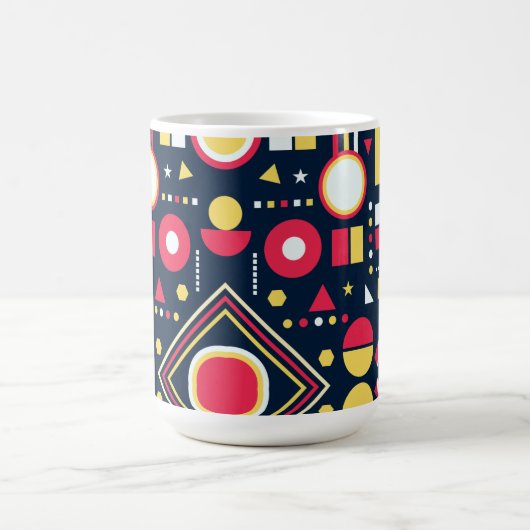 Meerkleurig geometrisch vormenpatroon koffiemok (Center)