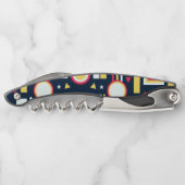 Meerkleurig geometrisch vormenpatroon kurkentrekker (Achterkant)